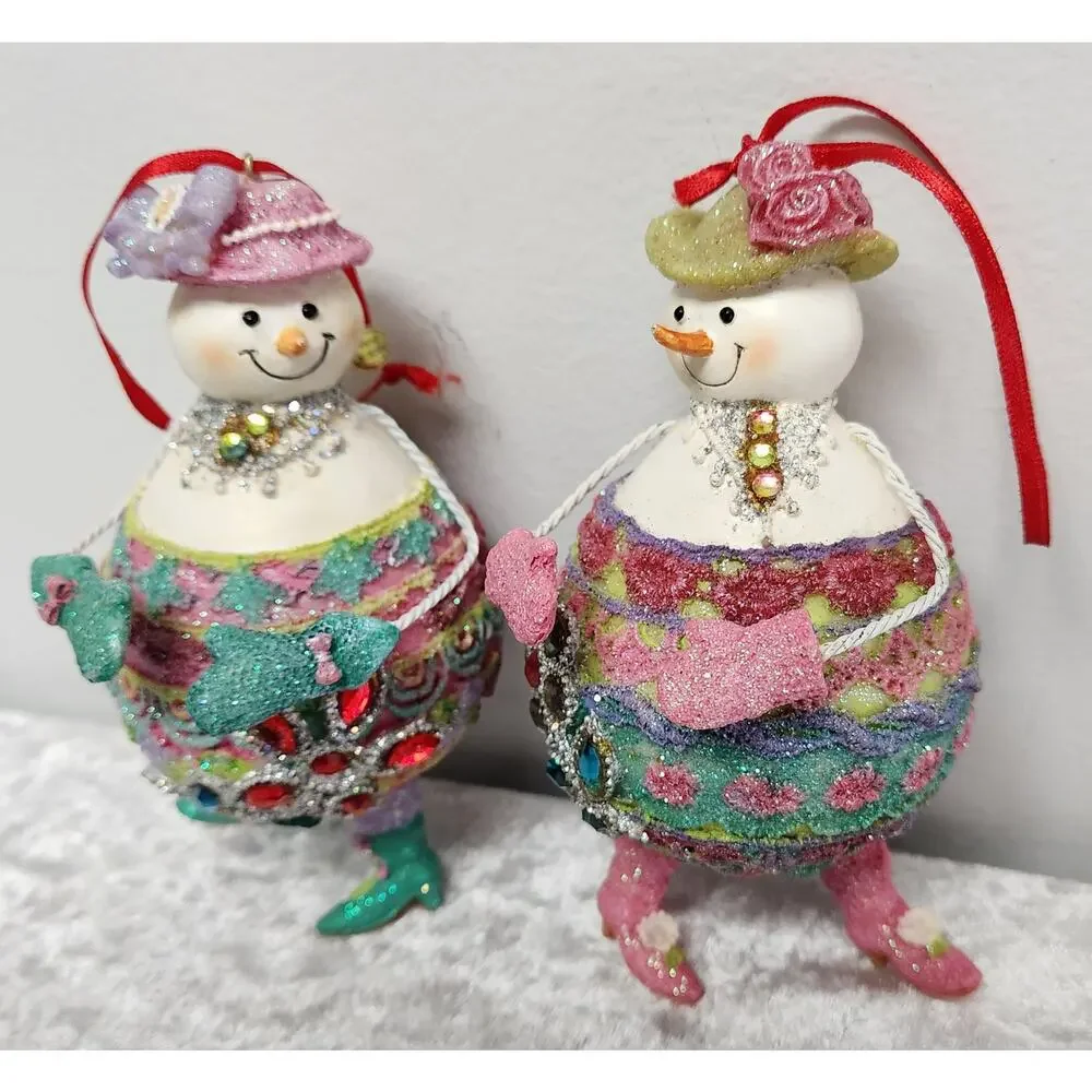Christmas Decorative Snowman Ornament-Set of 2
